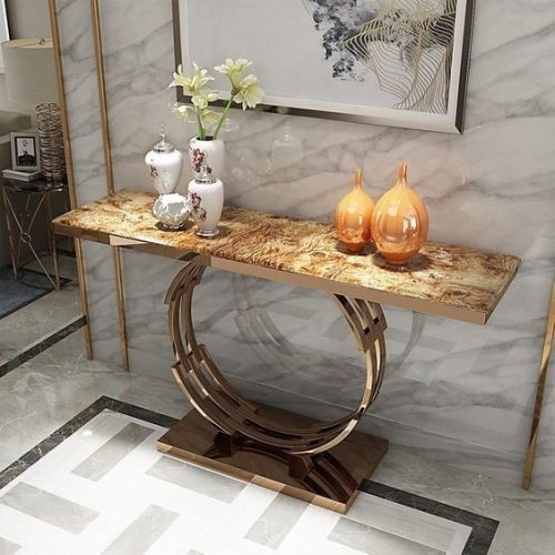 Bàn console inox mạ vàng - Hình ảnh 9