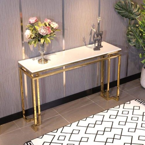 Bàn console inox mạ vàng - Hình ảnh 8