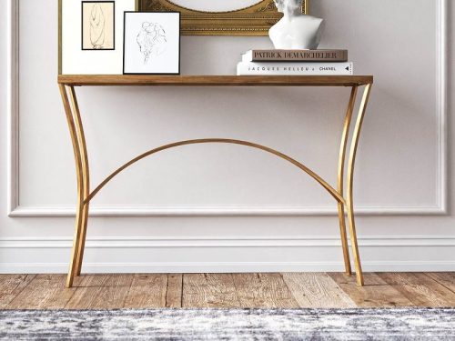 Bàn console inox mạ vàng