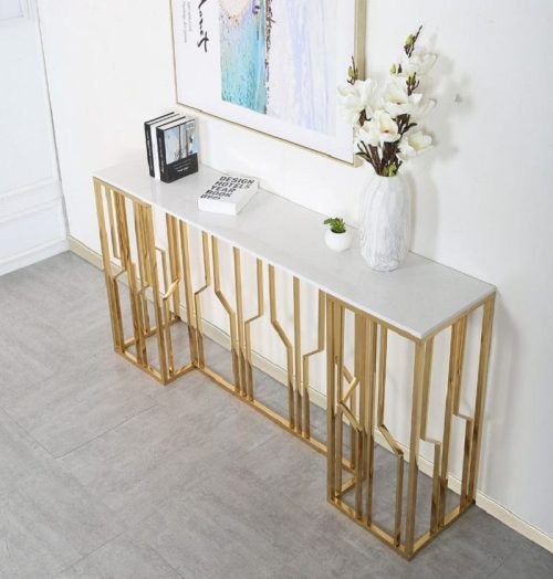 Bàn console inox mạ vàng - Hình ảnh 4