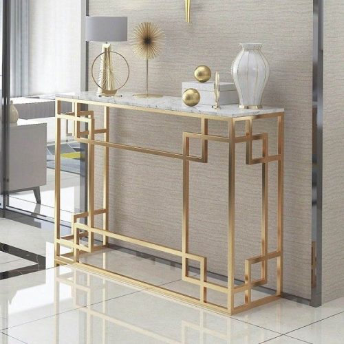 Bàn console inox mạ vàng - Hình ảnh 3