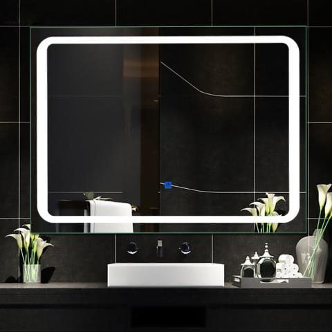 Gương inox đèn led nhà vệ sinh