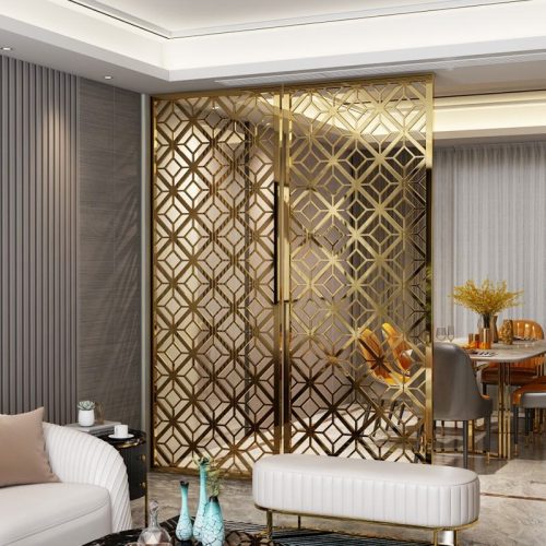 Vách ngăn phòng khách bằng inox - Hình ảnh 6