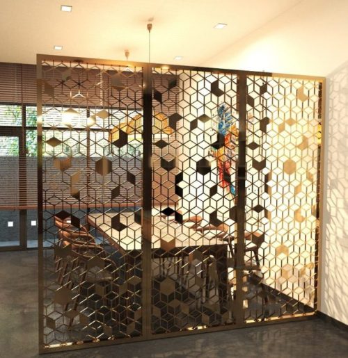 Vách ngăn phòng khách bằng inox - Hình ảnh 4