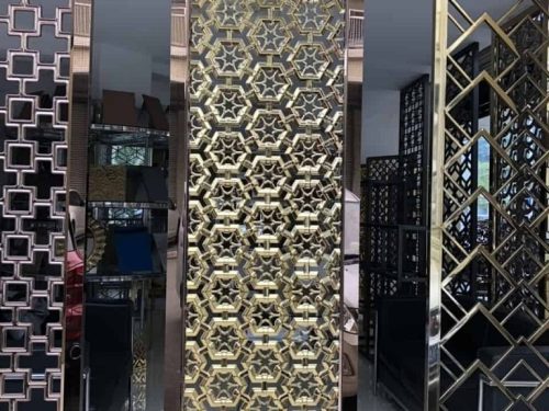 Vách ngăn phòng khách bằng inox