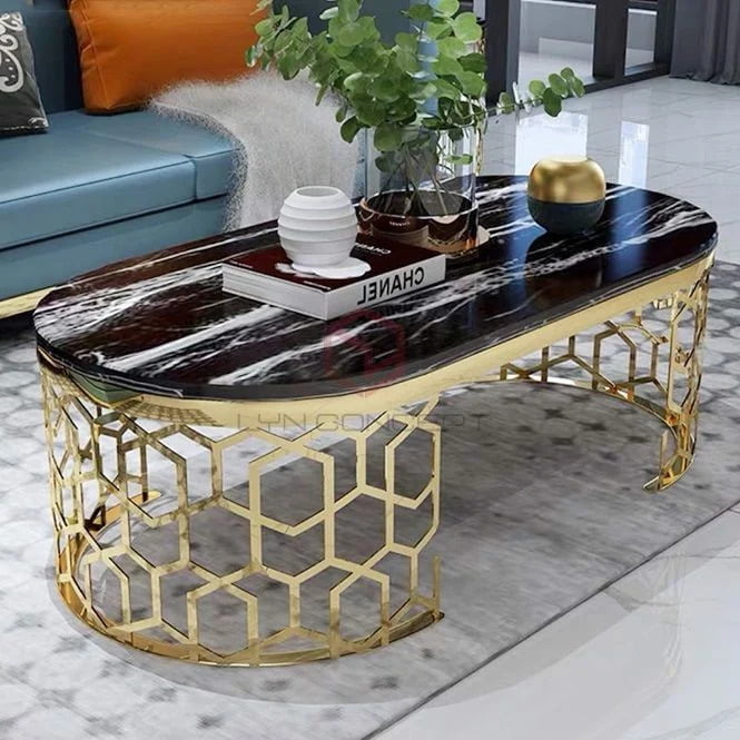 Bàn trà inox mạ vàng đẹp