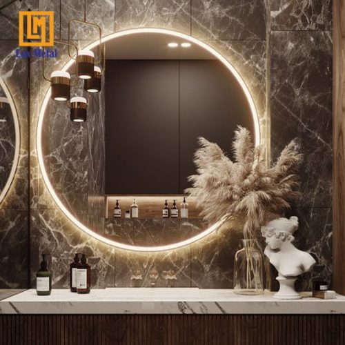 GƯƠNG TRÒN LED VÀNG HẮT CẢM ỨNG D60 - Hình ảnh 2
