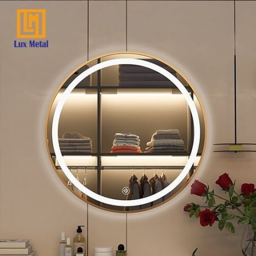 GƯƠNG TRÒN VIỀN HỢP KIM LED PHUN CÁT CẢM BIẾN - Hình ảnh 2
