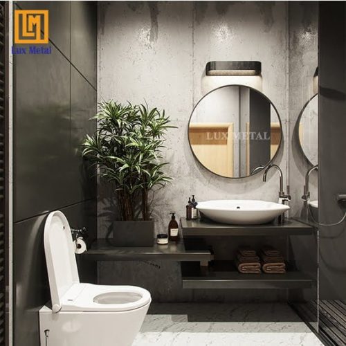 GƯƠNG TRÒN VIỀN HỢP KIM ĐEN CAO CẤP - Hình ảnh 2