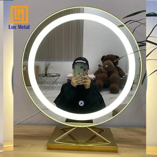 GƯƠNG TRÒN ĐÈN LED ĐỂ BÀN TRANG ĐIỂM MẠ PVD - Hình ảnh 2