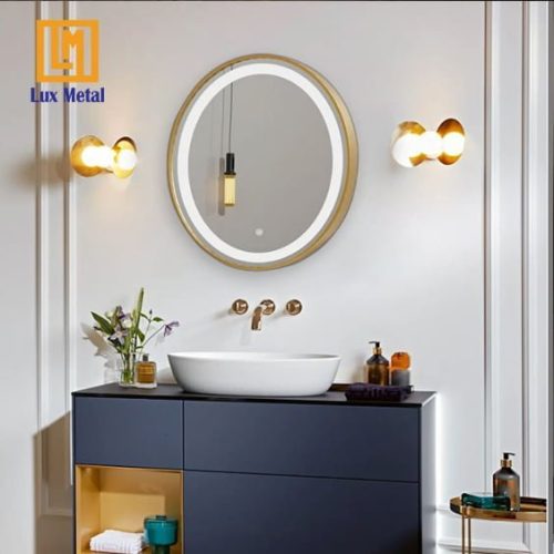 GƯƠNG TRÒN VIỀN HỢP KIM LED PHUN CÁT CẢM BIẾN - Hình ảnh 3