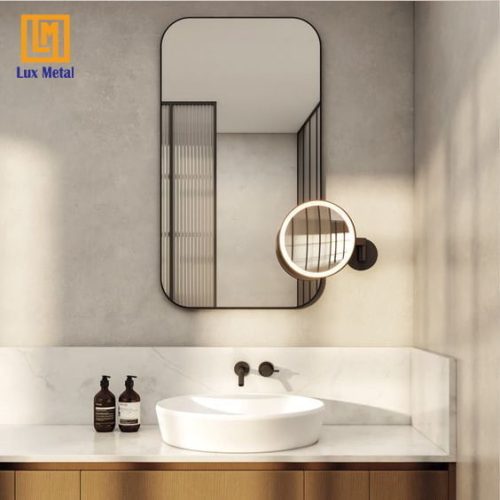 GƯƠNG DECOR CHỮ NHẬT VIỀN HỢP KIM ĐEN - Hình ảnh 3