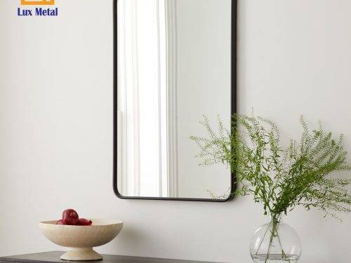GƯƠNG DECOR CHỮ NHẬT VIỀN HỢP KIM ĐEN
