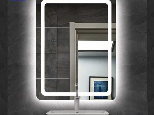 Gương nhà tắm đèn led hat phun cát cảm ứng