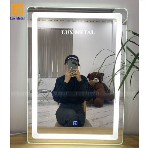 Gương nhà tắm đèn led hat phun cát cảm ứng - Hình ảnh 3