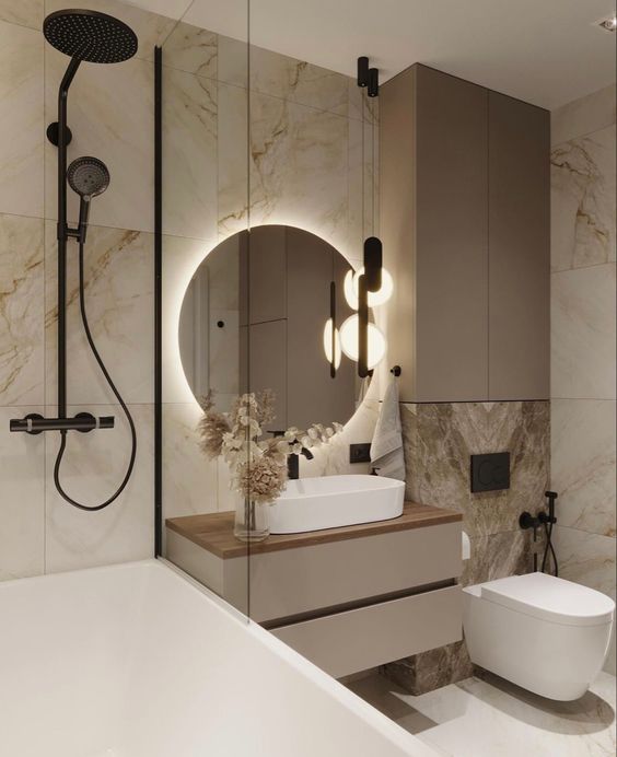 Bộ gương nhà tắm trang trí hiện đại