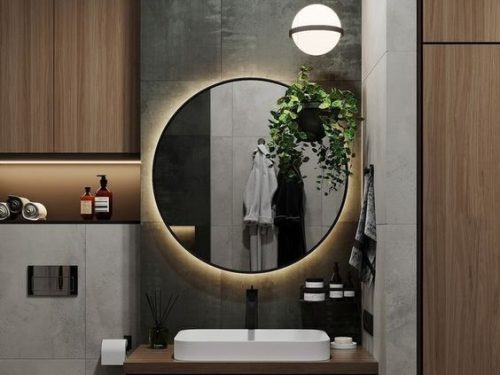 GƯƠNG TRÒN VIỀN HỢP KIM CẢM ỨNG ĐÈN LED