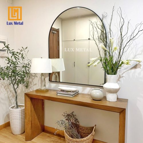 GƯƠNG VÒM VIỀN ĐEN TREO TƯỜNG TRANG TRÍ PHÒNG KHÁCH