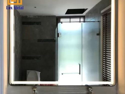 GƯƠNG LED NHÀ TẮM VIỀN NHÔM TĨNH ĐIỆN ĐEN